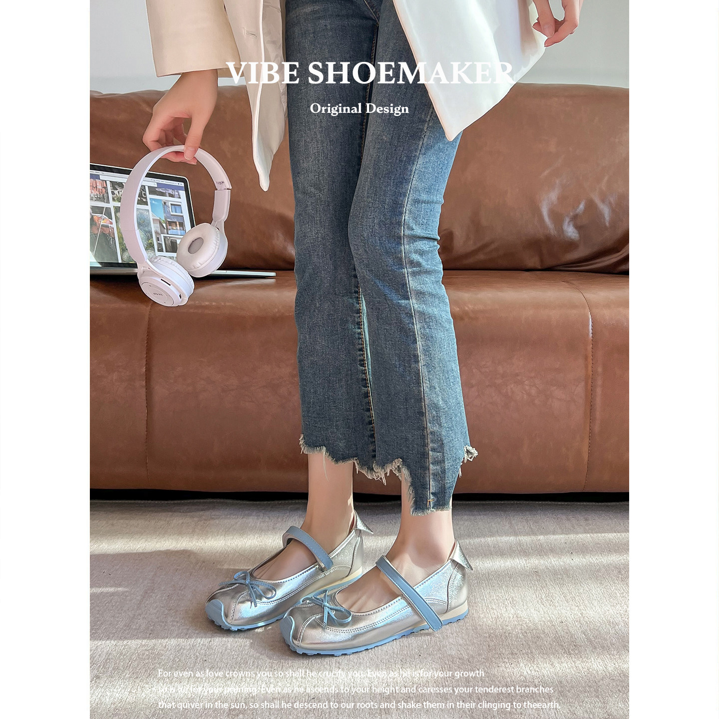 牛皮版法式方头蝴蝶结玛丽珍鞋魔术贴平底芭蕾鞋2026年一字带单鞋,女鞋,玛丽珍鞋,淘宝优惠券,粉丝福利购,淘宝优惠卷