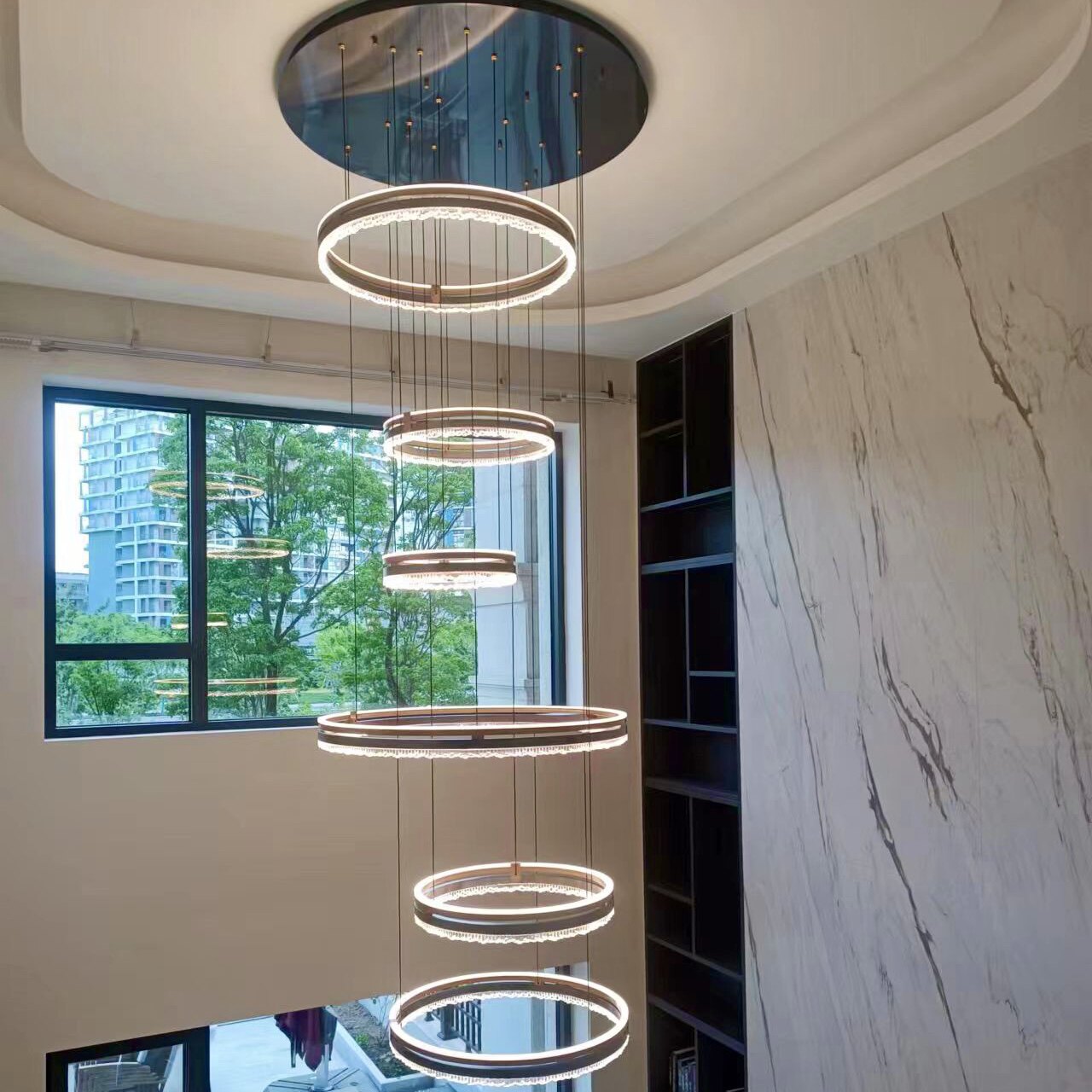 松伟照明吊灯水晶之恋大灯别墅挑空灯具高端客厅2024新官方旗舰店