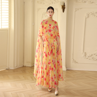 雪纺海边沙滩裙拖地飘逸碎花连衣裙春夏新款旅游拍照好看的长裙子
