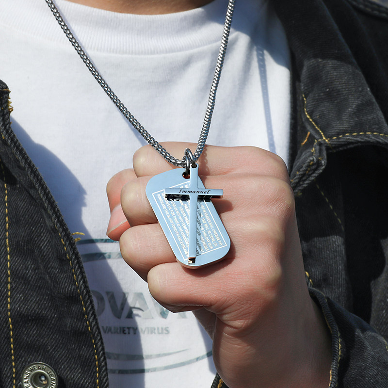 十字架军牌项链男潮个性嘻哈男生钛钢配饰品定制潮流街头男士吊坠|ruв категории Украшения,ювелирные изделия, ожерелье - от Buy2taobao.com для оказания профессиональной услуги покупки агента Taobao