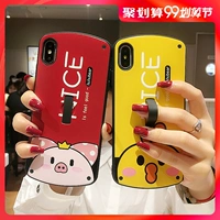 Cartoon lợn vivoX27 vỏ điện thoại x21 x23 vòng bầu dục kéo dài bao gồm tất cả kháng mềm thả bộ nhân x20plus đáng yêu NEX x9 sáng tạo / x9s người yêu tay bảo vệ nữ mô hình - Nhẫn nhẫn cặp pnj