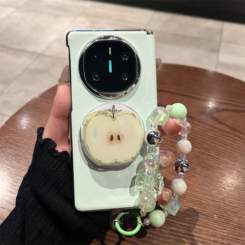 晕染绿苹果支架折叠屏华为手机壳