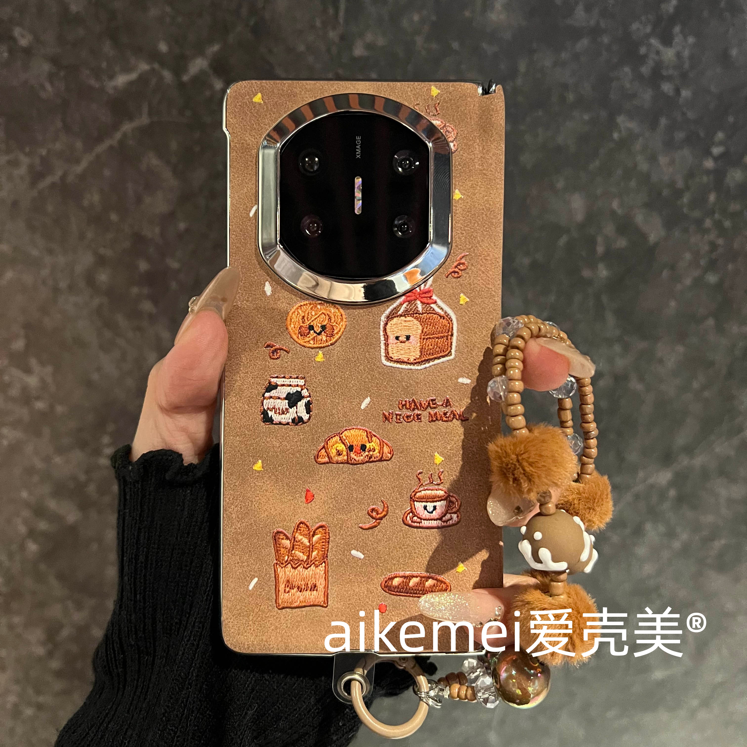 面包表情适用华为mateX7手机壳