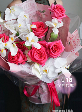 苔米油画风花束包装纸