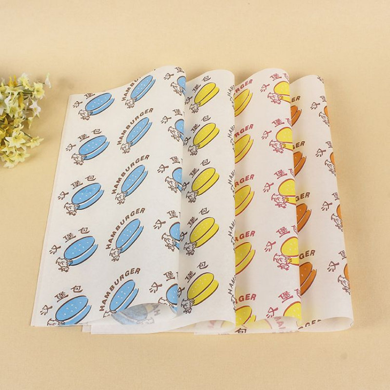 汉堡包装纸 食品防油纸袋 一次性汉堡打包袋900张月饼盒蜡纸袋子