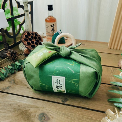 绿色青团端午粽子咸鸭蛋风吕敷网