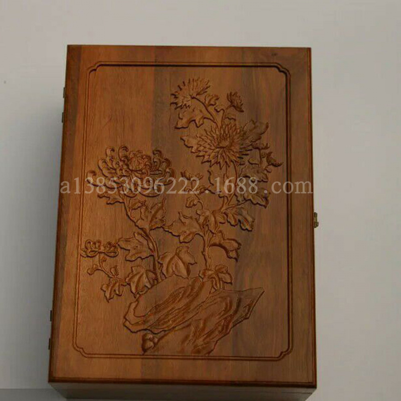 浮雕木盒 宗谱箱 香樟木箱子 字画盒 储物箱 木箱 伴手礼 礼盒