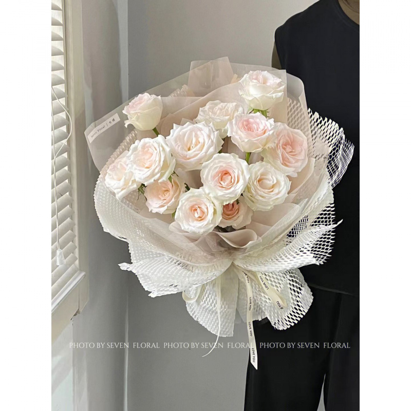 镂空蜂窝纸花束包装21