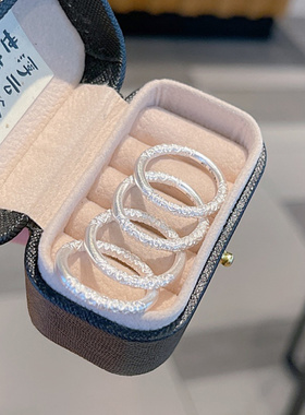 韩版9999纯银情侣戒指高级感