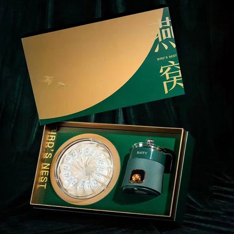 新款皎月绿色款组合礼品盒亚克力锁扣燕窝圆盒250克装 炖盅包装盒