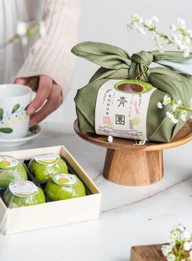 青团包装绿色方巾烘焙手工绿豆冰糕蛋黄酥点心礼盒丝巾搭配装饰布