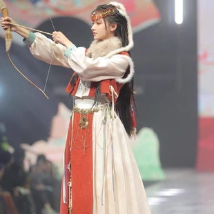 拾里《惊鸿初见》东宫小枫唐制汉服女冬季青唐褙子圆领破裙穗套装