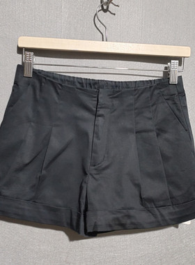 RMEO浪漫一身女士阔腿裤五分裤直筒休闲显瘦短裤黑色百搭显瘦