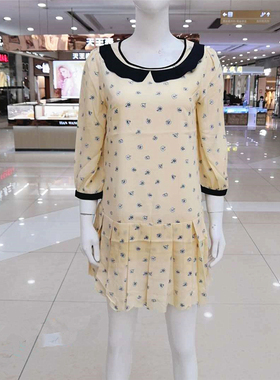 RMEO/浪漫一身夏季休闲连衣裙女装清凉宽松直筒短袖中长款五分袖