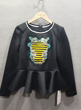 RMEO浪漫一身上衣黑色卫衣裙摆女装套头修身休闲小衫2021秋冬上新