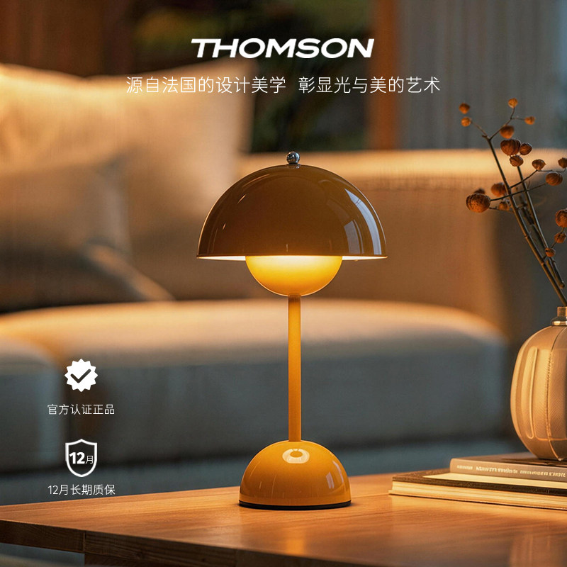 法国汤姆逊花苞台灯客厅装饰氛围灯北欧设计卧室床头小夜灯充电款