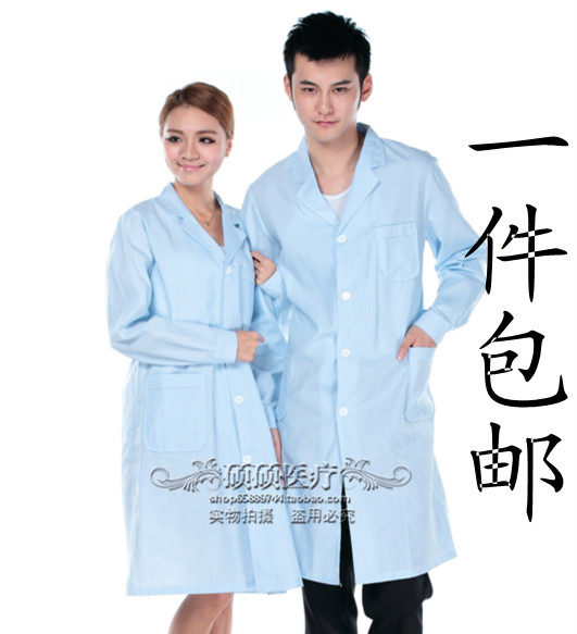 高档天蓝色白大褂医师服护士服医生工作服 美容服女装 冬装工作服
