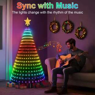 诞树灯幻彩皮线灯诞节装饰彩灯DIY编程智能诞树灯串