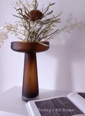 UXQ磨砂玻花瓶创意件家居客厅摆璃餐花桌面鲜花插瓶北欧软装饰品