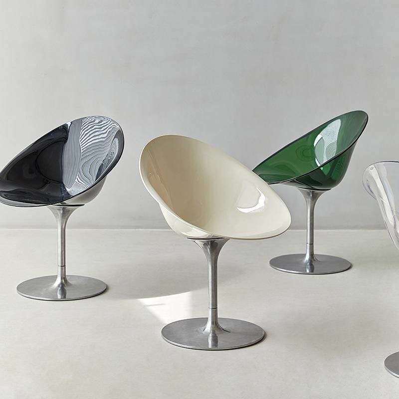 北欧现代简约转椅透明亚克力家用椅子咖啡店餐椅洽谈书桌办公椅子