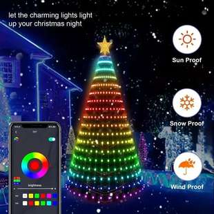 诞树灯幻彩皮线灯诞节装饰灯DIY编程智能诞树灯串
