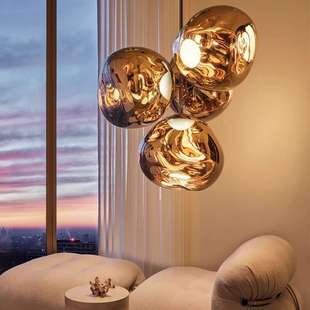 北欧餐厅熔岩吊灯感极简约四头饭厅岛台餐桌酒吧台吊灯客厅灯