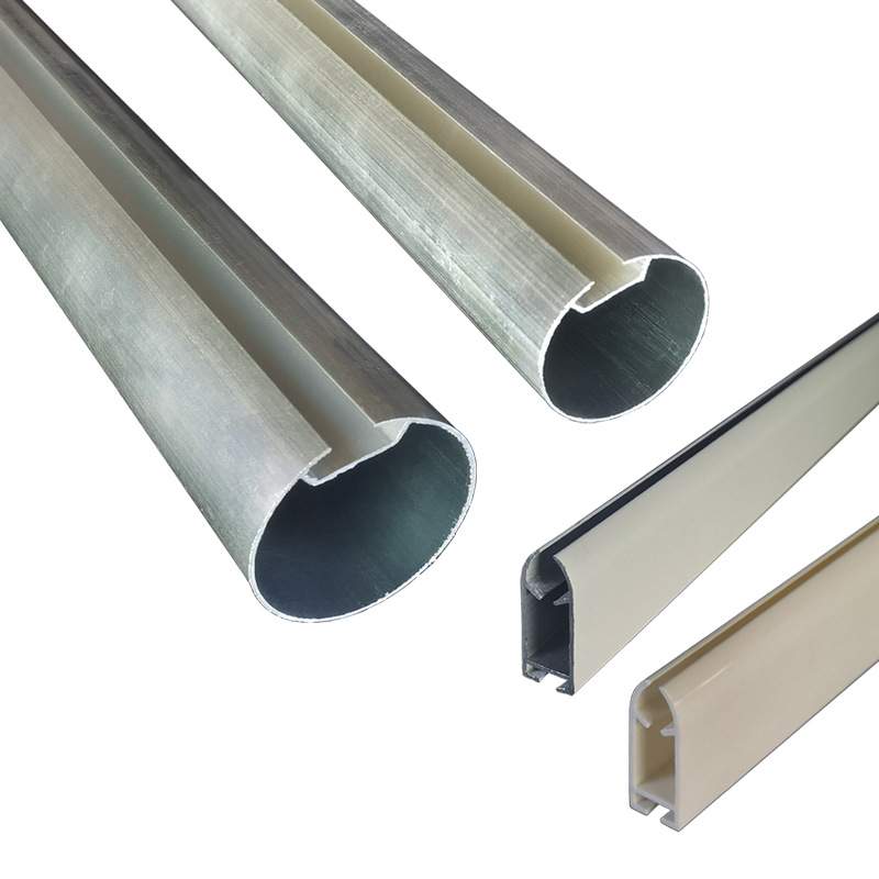 5ZV7卷帘杆圆管子铁铝轨道手拉珠上下升降棍轴广告背景窗帘布