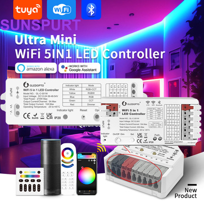 WLED涂鸦Matter RGBWC五合一LED灯带控制器WiFi2.4G Zigbee可控硅