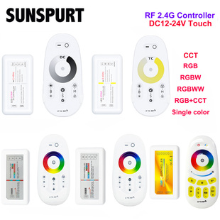 2.4G射频led控制器单色rgb/rgbw灯带12V24V触摸遥控汽车灯调光器