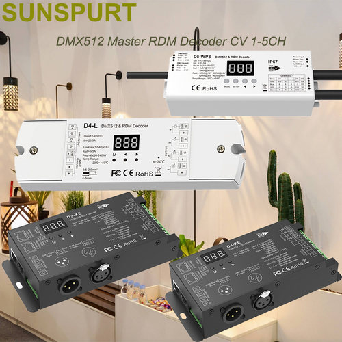 D4/D5-WPS户外防水DMX512/RDM恒压解码器 主控调光/色温/RGB/RGBW