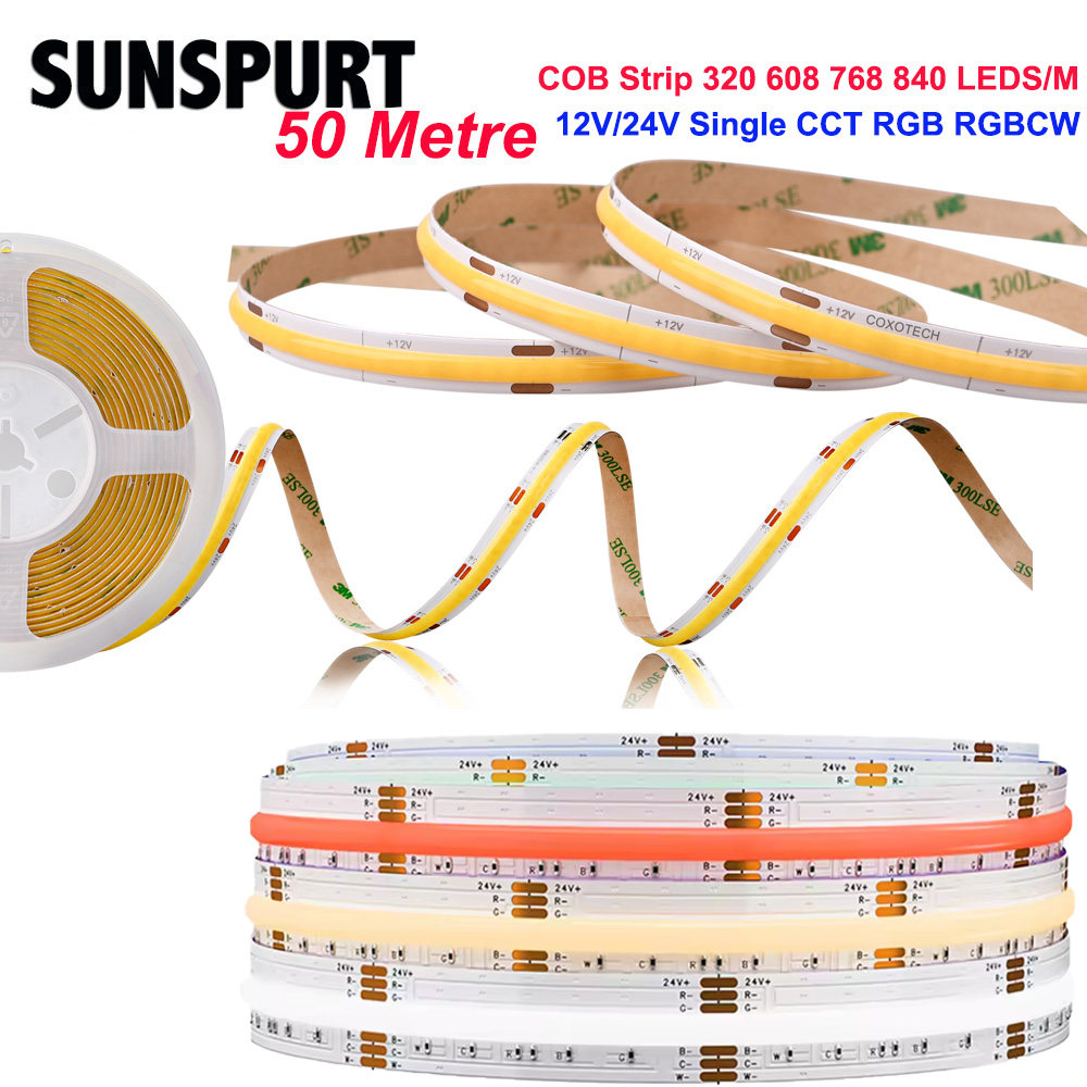 LED低压12V三色变光双色温COB灯带24V高亮RGBCCT智能调光线型灯条,家装灯饰光源,室内LED灯带,淘宝优惠券,粉丝福利购,淘宝优惠卷