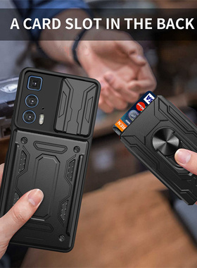 适用摩托罗拉Edge 20 Pro手机壳全包滑盖保护套motoedge20pro气囊防摔推窗外壳指环磁吸XT2153-1男女款咭片