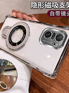 适用小米Poco F3手机壳带镜头膜pocof3保护套气囊防摔xiaomi硅胶软壳case男女款pocf透明全包支架超薄pco外壳