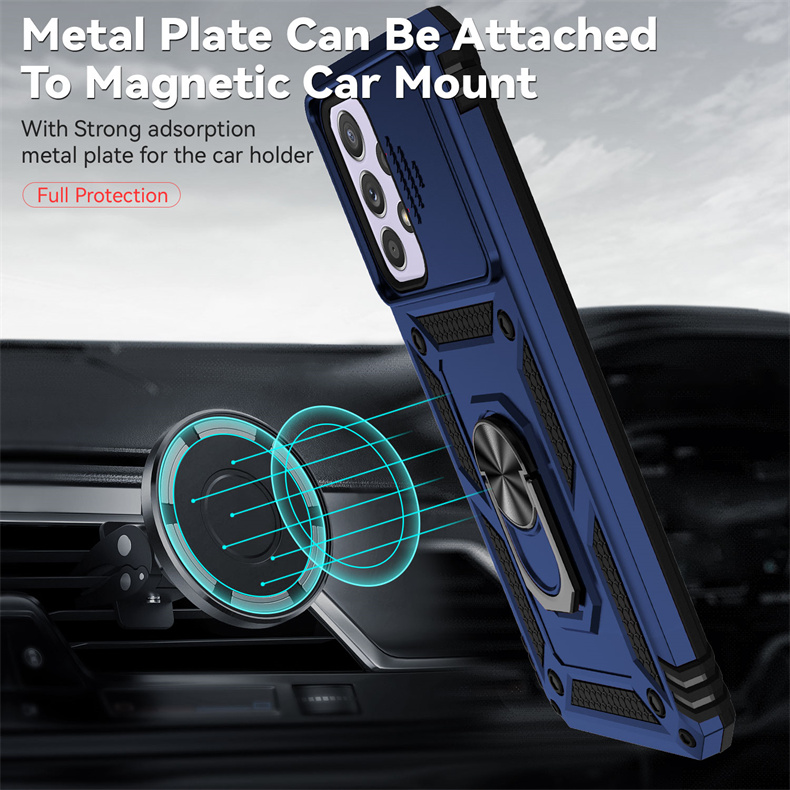 适用三星A53手机壳5G全包防摔3星a73硅胶保护套Galaxy A33滑盖推拉窗SM-A536U磁吸指环536U1商务男女款外壳子