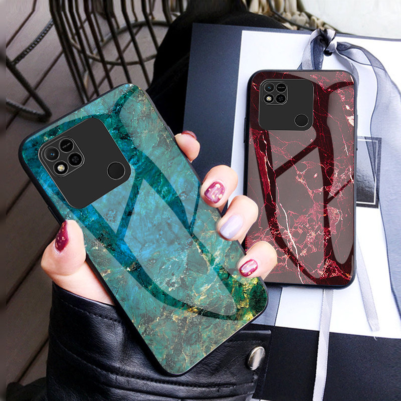 适用红米10A手机壳保护套小米Redmi10A全包防摔1OA大理石纹red10A彩绘玻璃220233L2C网红男女新款redmi外壳子