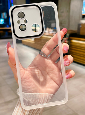 适用红米13C手机壳5G男女新款护镜小米12c硅胶保护套Redmi 13C全包防摔带镜头膜mi12C透明软壳十三23100RN82L