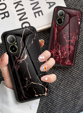 适用Realmec67手机壳全包防摔真我c67硅胶保护套4G大理石纹realme彩绘玻璃oppo时尚男女款c674g软外壳RMX3890