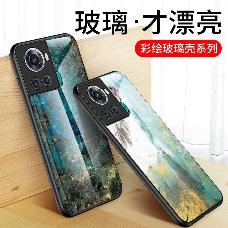 适用一加Ace手机壳全包防摔PGKM10硅胶保护套1加Ace大理石纹1+ace彩绘玻璃一十aec时尚潮牌男女款外壳子1+Ace