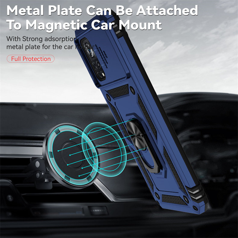 适用小米POCO X4Pro手机壳全包保护套5G版滑盖镜头小米pocox4pro磁吸指环poco x4pro男款x4por外壳防摔推拉窗