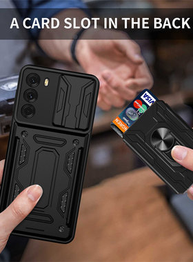 适用Motorola/摩托罗拉G200手机壳咭片保护套motog200气囊防摔推拉指环男女款卡套G200 5G全包滑盖可插卡外壳