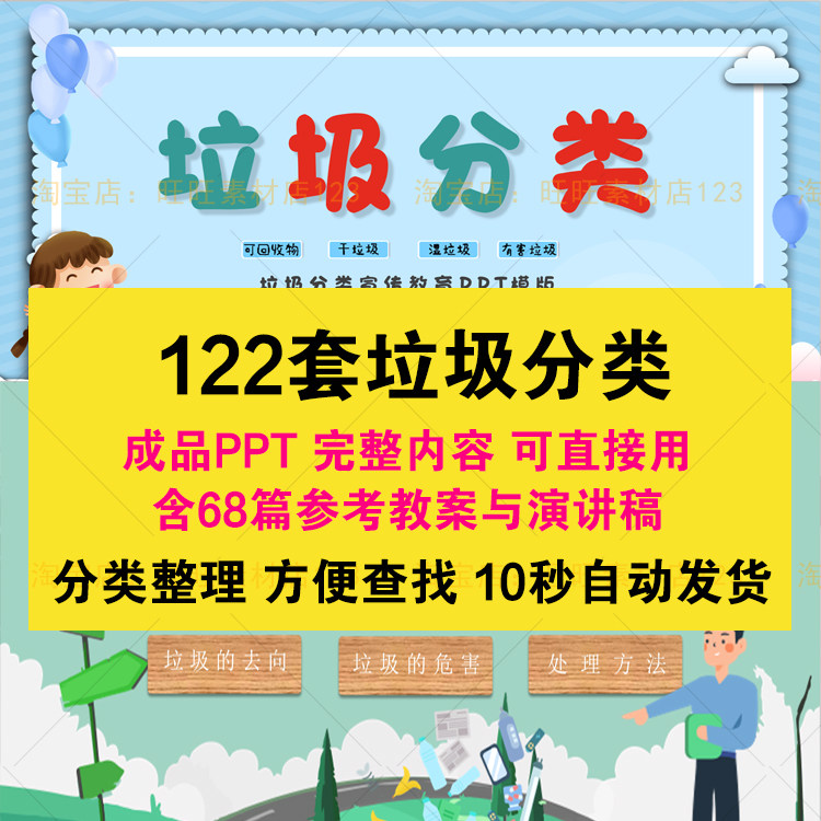 保护环境垃圾分类ppt模板课件教案低碳生活环保主题班会演讲稿
