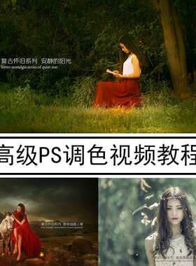 新手进阶人物修图调色视频教程影楼后期摄影PS高级教学含素材设计