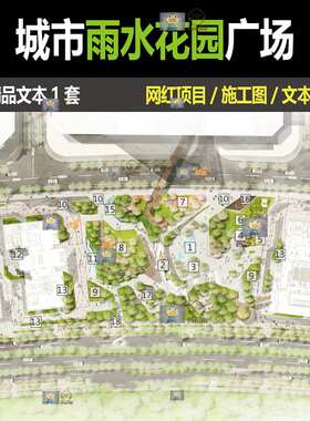 网红级风动力学-雨水花园城市广场景观方案CAD施工图SU模型全套