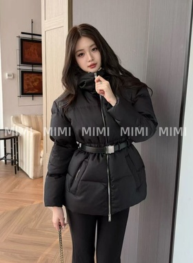 MIMI/渠道货蚂蚁腰倒三角配饰腰带收腰保暖抗寒显瘦羽绒服外套新
