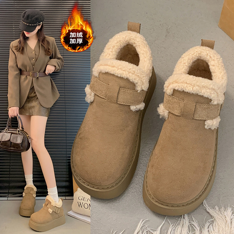 厚底雪地靴女款2025新款冬季加绒加厚勃肯鞋防滑爆款超火乐福棉鞋,女鞋,时尚雪地靴,淘宝优惠券,粉丝福利购,淘宝优惠卷