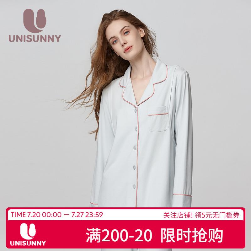 unisunny月子服纯棉吸汗孕妇哺乳睡衣春夏薄款产妇哺乳遮挡家居服
