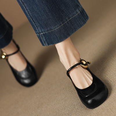 小码女鞋3233复古玛丽珍鞋女