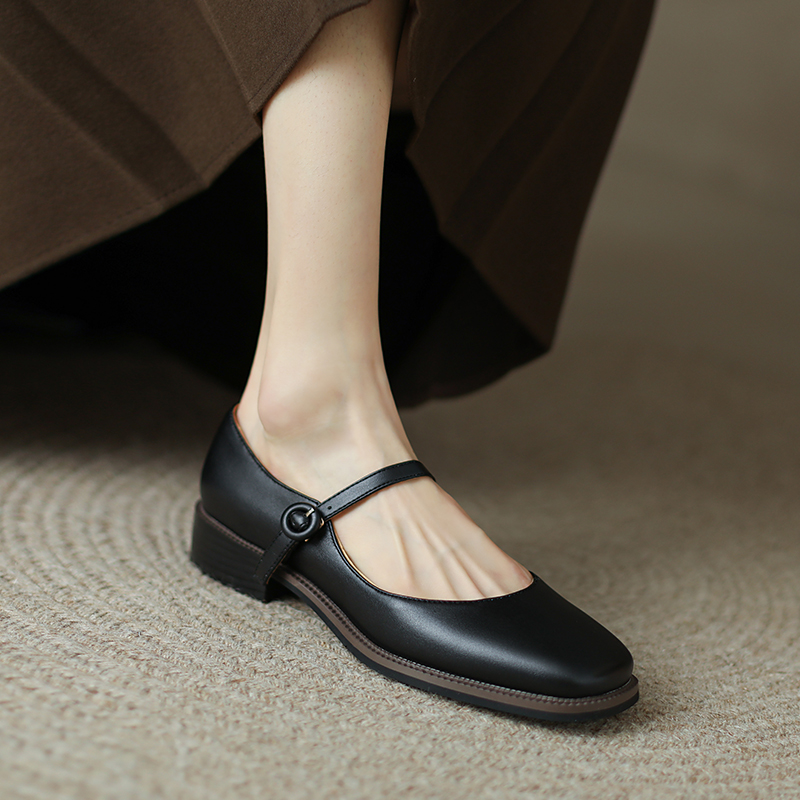 小码女鞋百搭低跟玛丽珍鞋