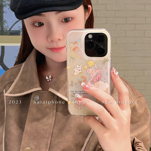kaia 13超火双层14女12创意17promax软苹果11保护套 ins梦幻渐变奶黄天使适用iphone17promax手机壳苹果16新款