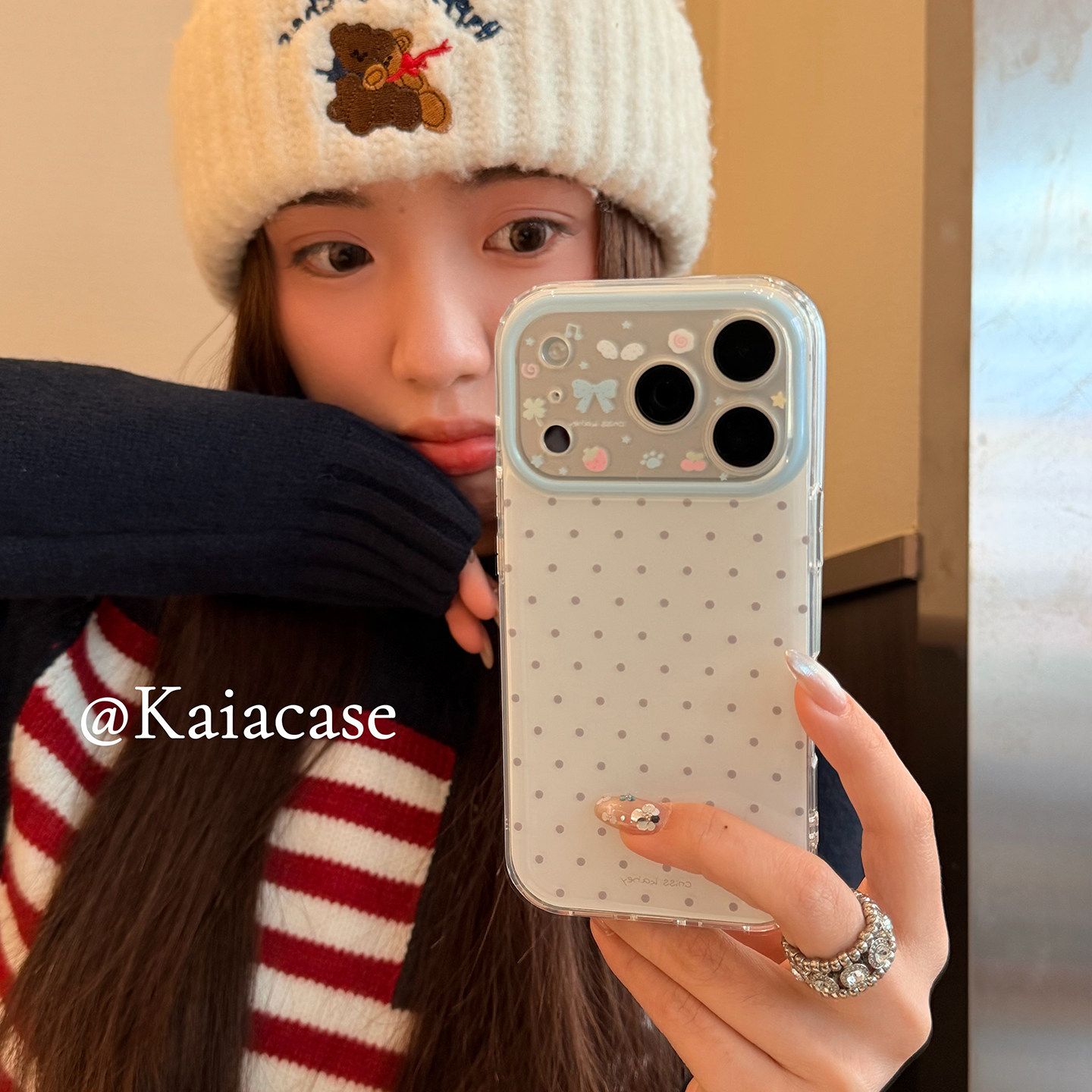 kaia 日韩ins温柔简约波点镜头膜适用苹果17promax手机壳iphone16pro新款17女14pro创意15pro双层防摔手机套,3C数码配件,手机保护套/壳,淘宝优惠券,粉丝福利购,淘宝优惠卷